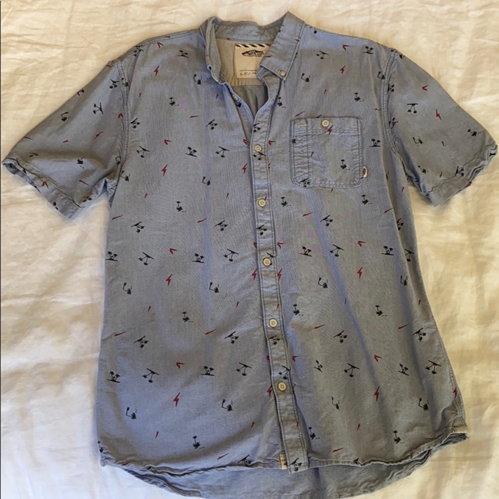 Vans Denim Palm Tree Men’s button down shirt XL